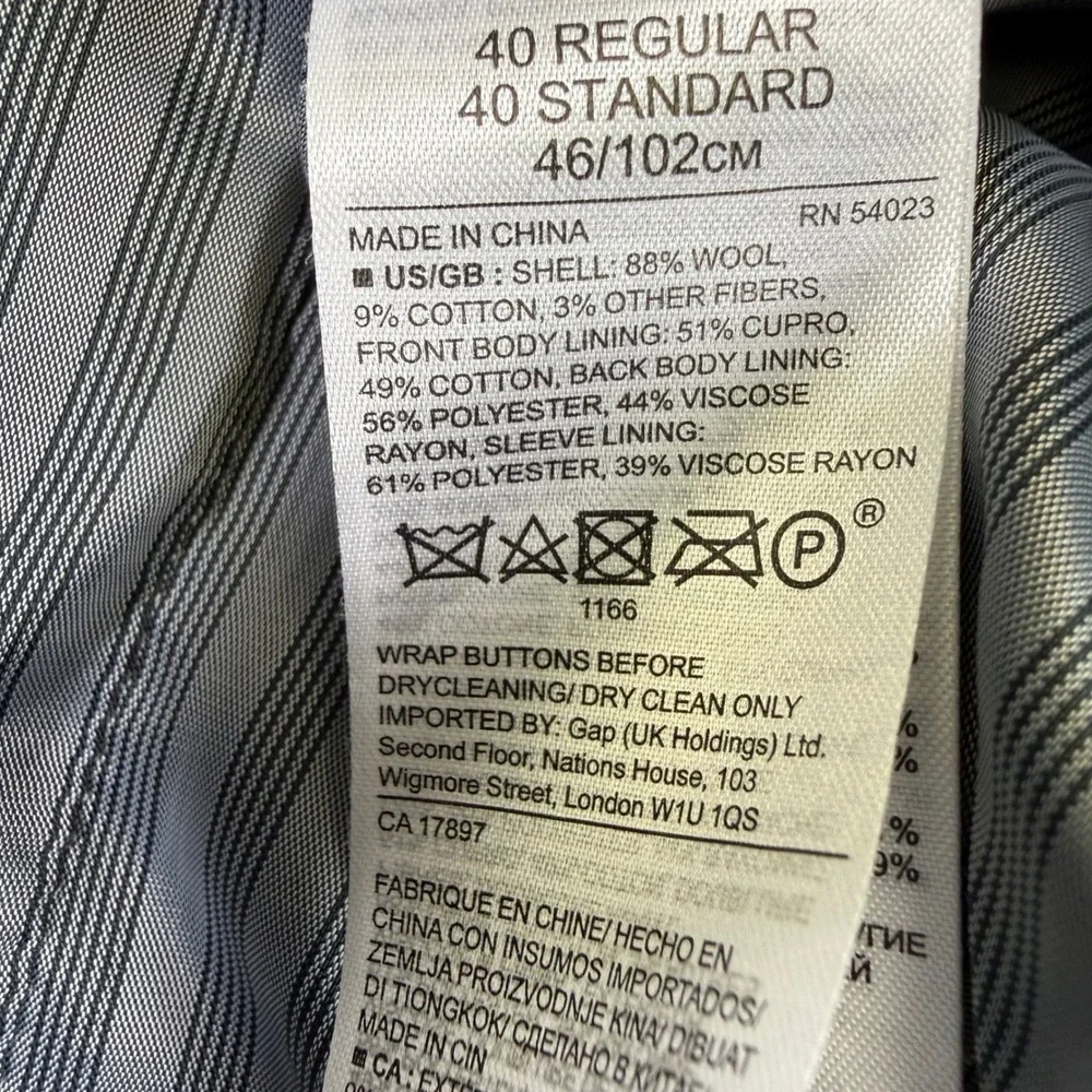 Banana Republic Blazer Mens 40R Grey Slim Fit Marzotto Italian Fabric Sport Coat